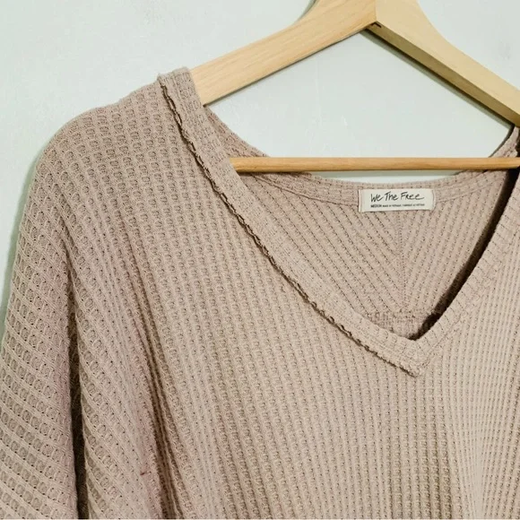 Free People We The Free Coraline Slouchy Knit Pullover Blush Pink Medium - Picture 4 of 9